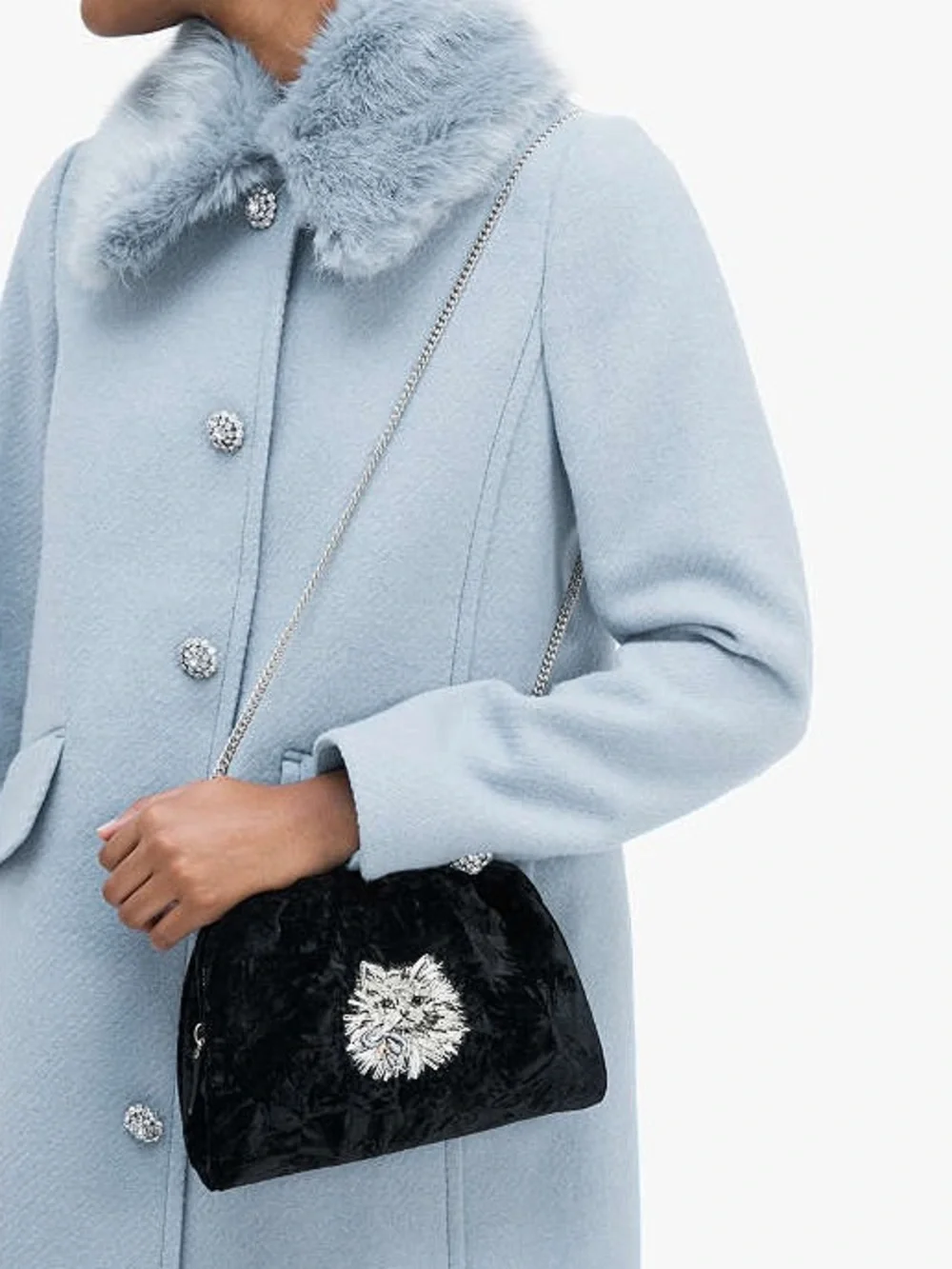 kate spade NWT! Pretty Kitty Velvet Party Clutch
